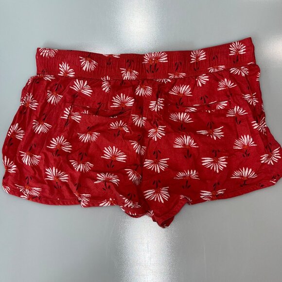 So Red Floral Womens Shorts With Elastic‎ Waist & Pockets Large - Picture 2 of 5